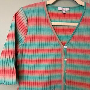 Joie Catline Top Revolve Womens Medium Cropped Cardigan Stretch Top Stripped Y2K